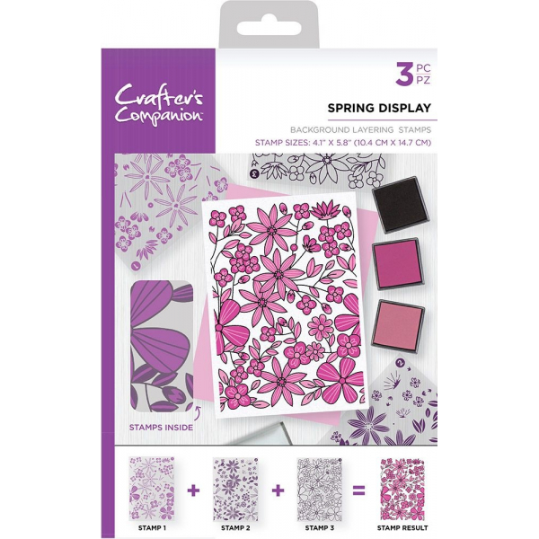 Crafter's Companion Spring Display A6 Background Layering Stamps (CC-ST-CA-BKSPR)