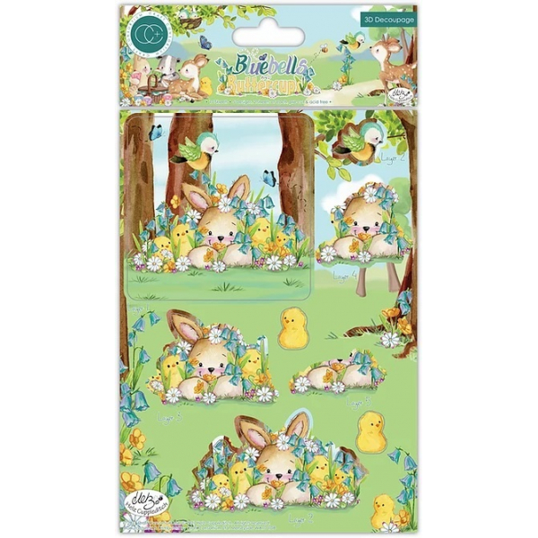Craft Consortium Bluebells and Buttercups 3D Decoupage Set (CCDPAK006)