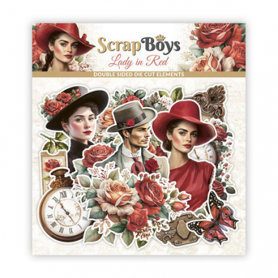 ScrapBoys Lady in Red Double Sided Die Cut Elements 51 pcs (SB-LARE-12)