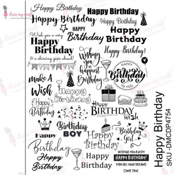 Dress My Craft Transfer Me Happy Birthday (DMCDP4754)