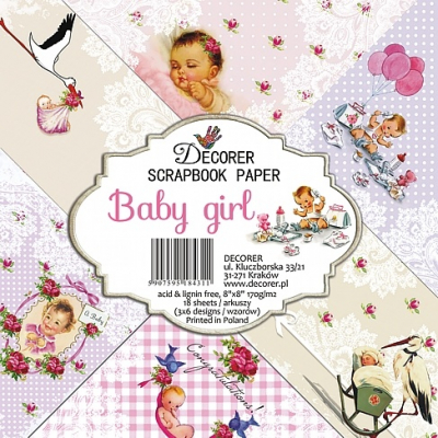 Decorer Baby girl 8x8 Inch Paper Pack (DECOR-B33-431)