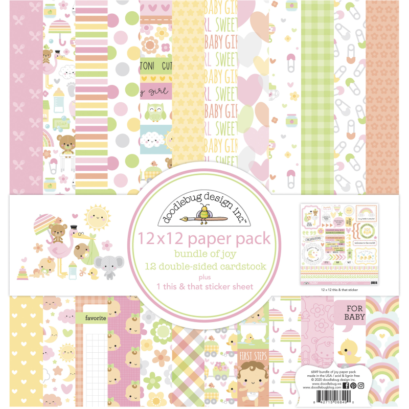 Doodlebug Design Bundle of Joy 12x12 Inch Paper Pack (6849) ( 842715068490)