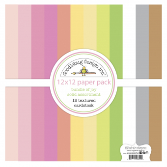Doodlebug Design Bundle of Joy 12x12 Inch Textured Cardstock Paper Pack (6855) (842715068551)