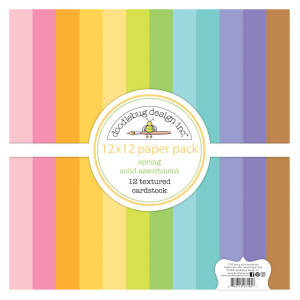 Doodlebug Design Spring 12x12 Inch Textured Cardstock Assortment Pack (7195) (842715071957)