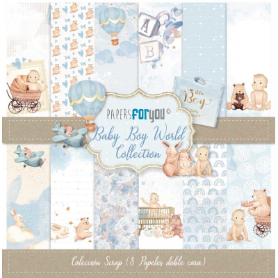 Papers For You Baby Boy World Scrap Paper Pack (8pcs) (PFY-3460)
