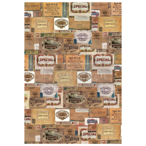 Re-Design with Prima Vintage Cigar Box 22x32 Inch Decor Transfers (646028)