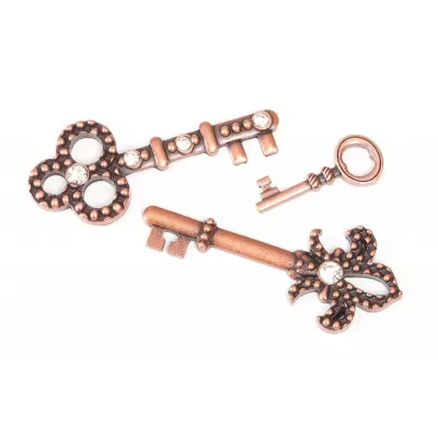 Darice • Signed Sealed Remembered Charms Keys assorti Ant. Copper 3pcs (SSR-084)