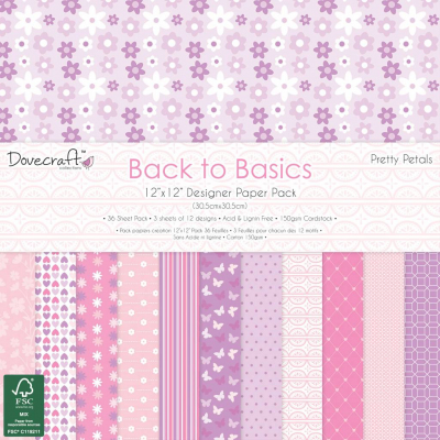 Dovecraft Back to Basics Pretty Petals 12x12 Inch Paper Pack (DCPAP121)