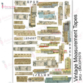 Dress My Craft Transfer Me Vintage Measurement Tapes (DMCDP5579)