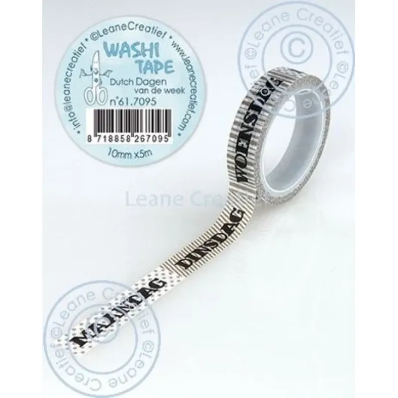 Leane Creatief Washi Tape Dutch Dagen van de Week (61.7095)