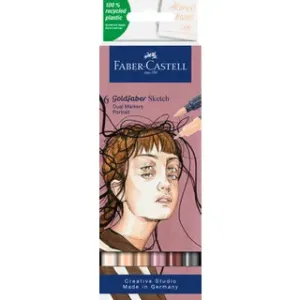 Faber-Castell Sketchmarker Goldfaber etui 6 stuks Portrait op alcoholbasis (FC-164812)