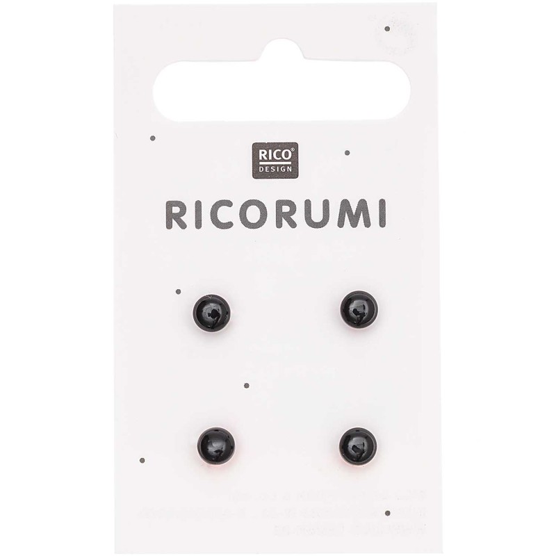 Rico-Design Oogjes voor haakwerk, 5mm bruin/zwart met stikbare rand (500060.722)