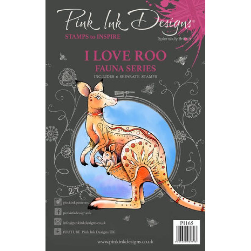 Pink in Design I Love Roo A5 Clear Stamp (PI165)
