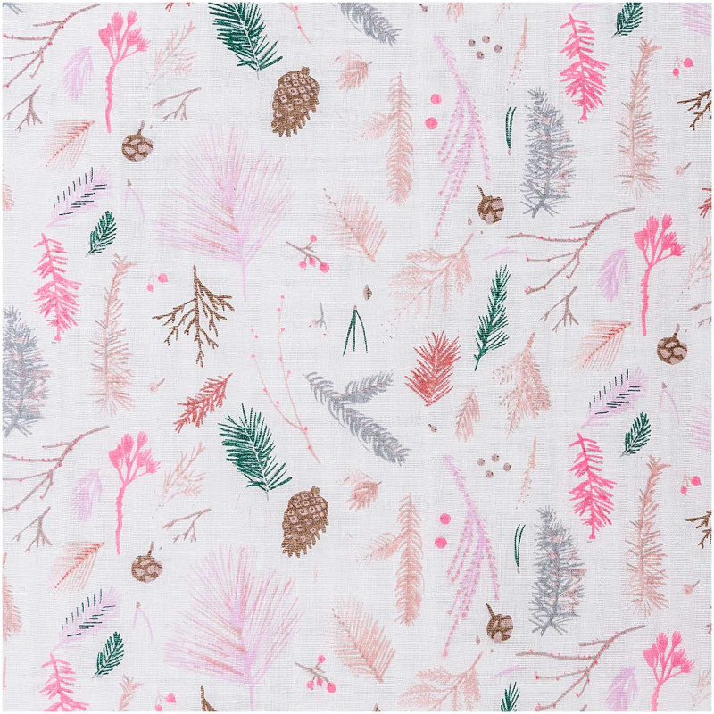 Rico-Design FABRIC,MUSL,GREY,BRANCHES,NEON (18935.50.92)