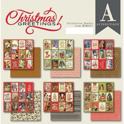 Authentique Christmas Greetings 6x6 Inch Paper Pad (CMG007)