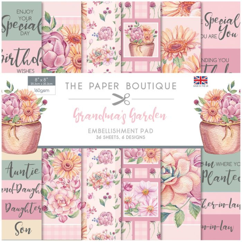 The Paper Boutique Grandma's garden 203x203cm embellishments pad (PB1299)