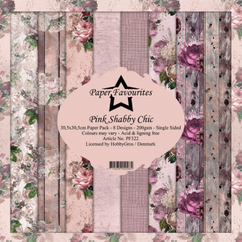Paper Favourites Pink Shabby Chic 12x12 Inch Paper Pack (PF322)