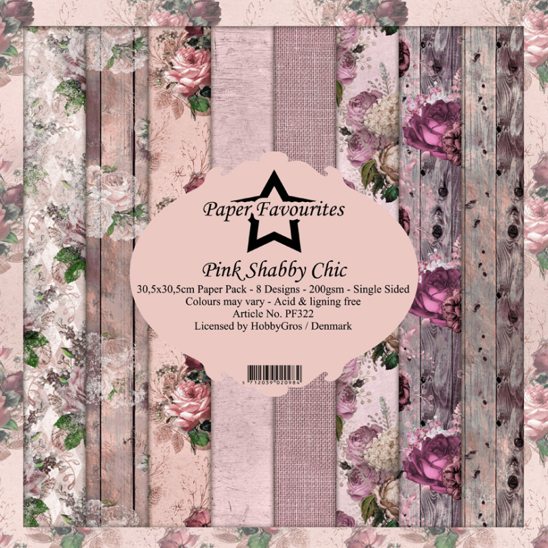 Paper Favourites Pink Shabby Chic 12x12 Inch Paper Pack (PF322)