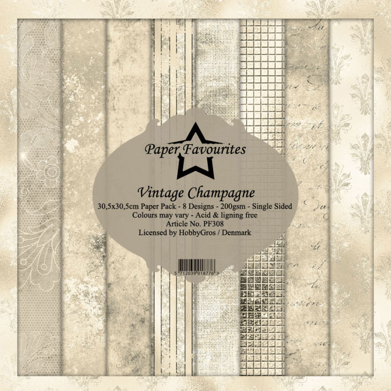 Paper Favourites Vintage Champagne 12x12 Inch Paper Pack (PF308)