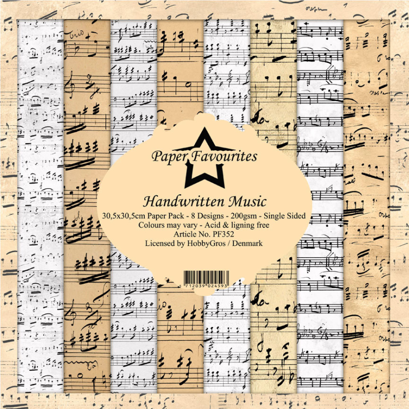 Paper Favourites Handwritten Music 12x12 Inch Paper Pack (PF352)