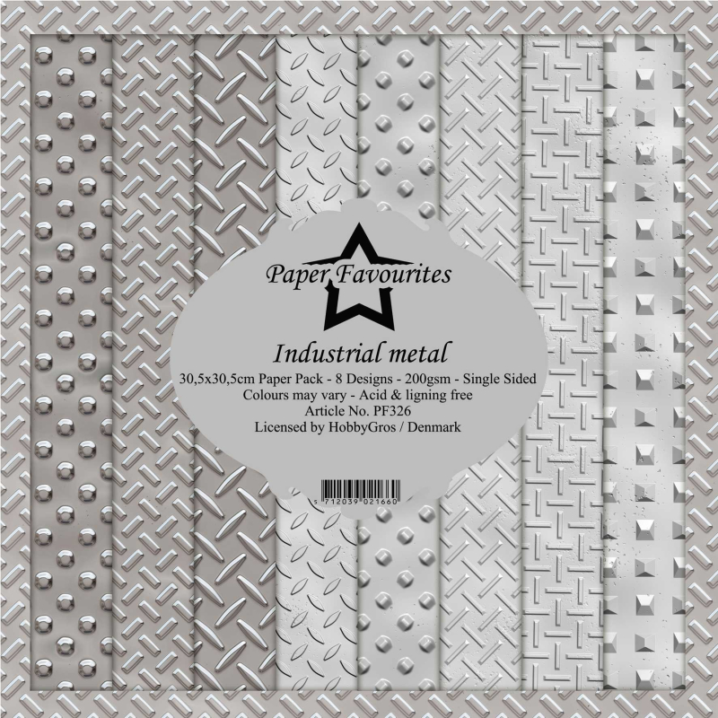 Paper Favourites Industrial Metal 12x12 Inch Paper Pack (PF326) ( PF326)