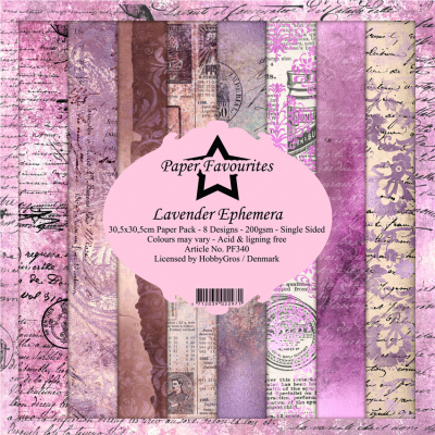 Paper Favourites Lavender Ephemera 12x12 Inch Paper Pack
