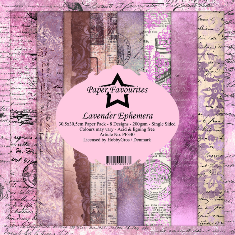 Paper Favourites Lavender Ephemera 12x12 Inch Paper Pack (PF340)