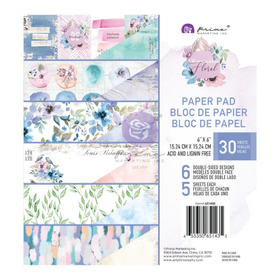 Prima Marketing Watercolor Floral 6x6 Inch Paper Pad