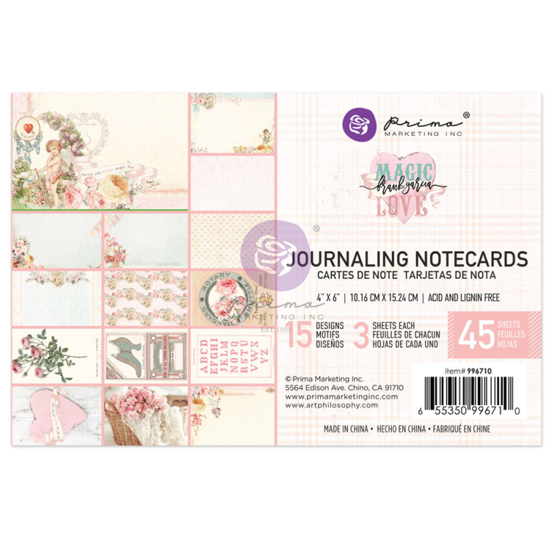 Prima Marketing Magic Love 4x6 Inch Journaling Cards (996710)