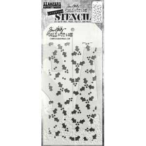 Tim Holtz  Stampers Anonymous Tiny Holly Layering Stencil (THS189)