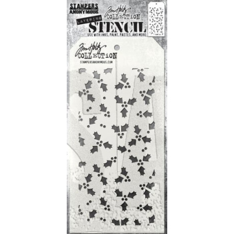 Stampers Anonymous Tiny Holly Tim Holtz Layering Stencil (THS189)