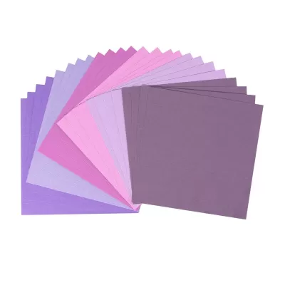 Florence • Cardstock Papier 216g Textuur Multipack 15,2x15,2cm Paars 24x (2923-103)