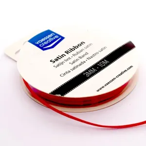 Vaessen Creative • Satijn Lint 3mmx10m Rood (301002-0009)