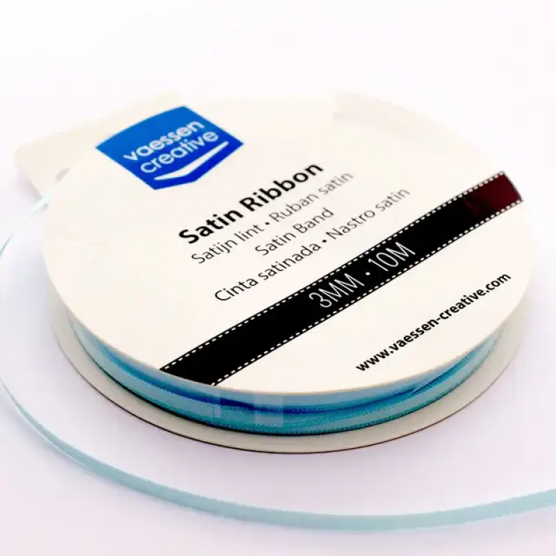 Vaessen Creative Satijn Lint 3mmx10m Pastel Blauw (301002-0010)