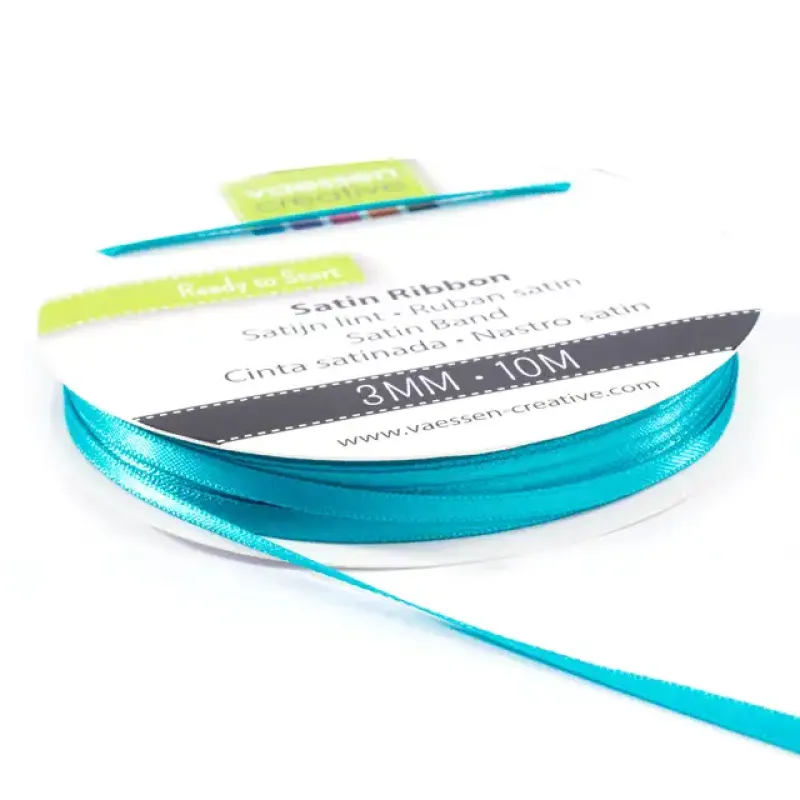 Vaessen Creative • Satijn Lint 3mmx10m Turquoise (301002-0012)