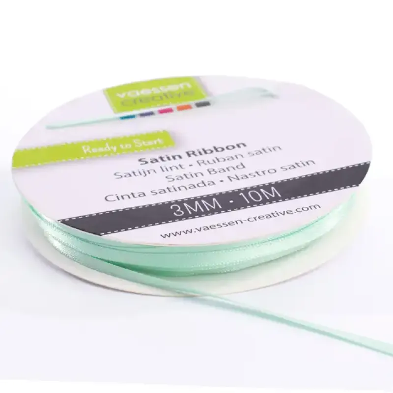 Vaessen Creative Satijn Lint 3mmx10m Pastel Groen (301002-0017)