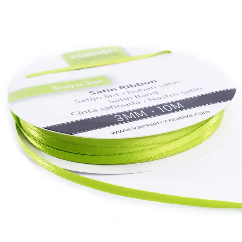 Vaessen Creative • Satijn Lint 3mmx10m Licht Groen (301002-0018)