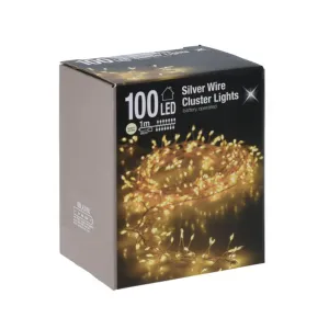 100 LED Silverwire Cluster lights (AX8-717008)