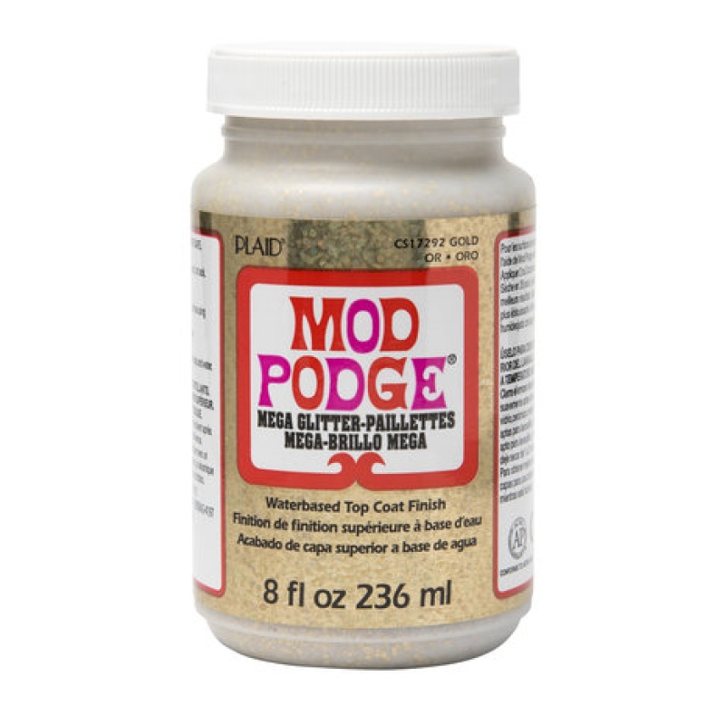 Mod Podge Mega Glitter Top Coat Finish Gold 8 fl oz (CS17292)