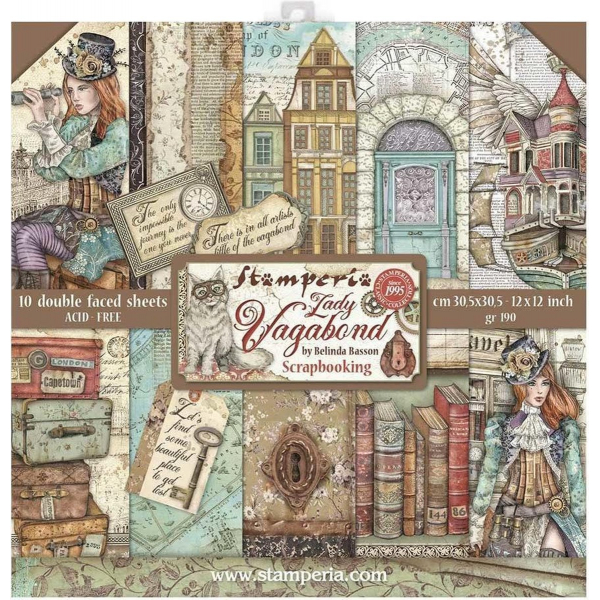 Stamperia Lady Vagabond - 12x12inch Paper Pack (SBBL82)