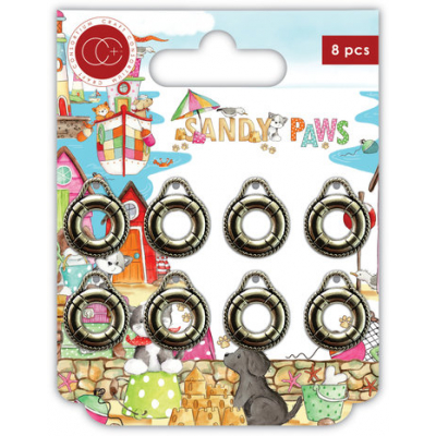 Craft Consortium Sandy Paws Life Rings Metal Charms (CCMCHRM026)