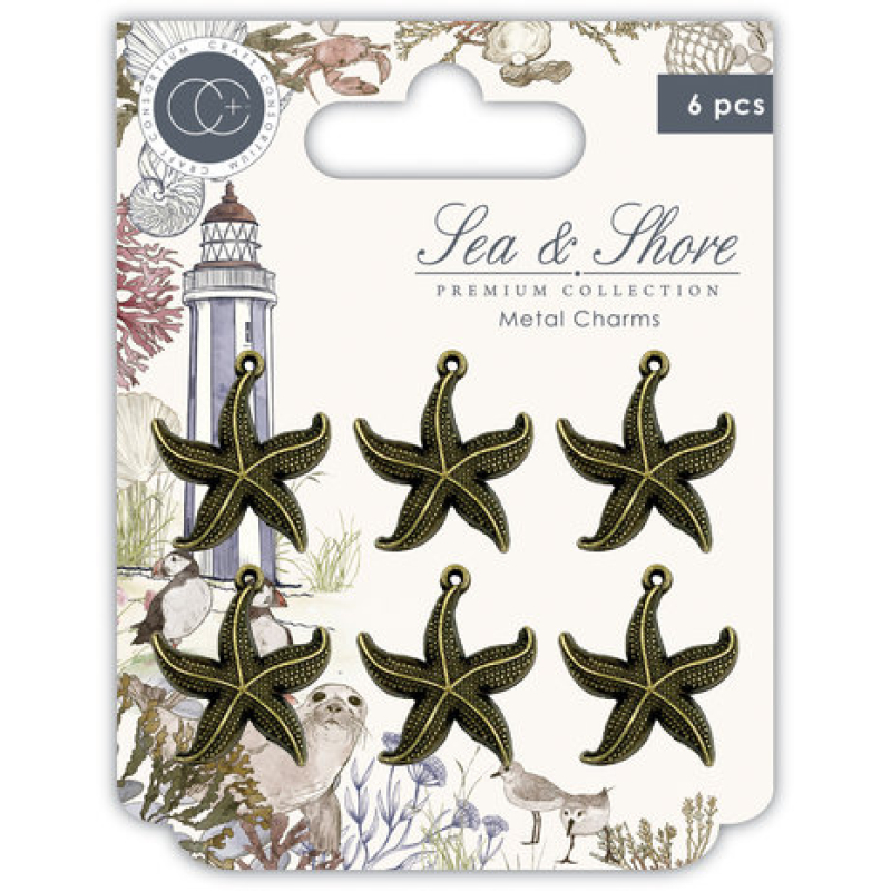 Craft Consortium Sea &amp; Shore Star Fish Metal Charms (CCMCHRM025)