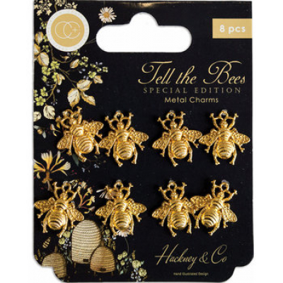 Craft Consortium Tell the Bees Special Edition Metal Charms Gold Bees (CCMCHRM020)