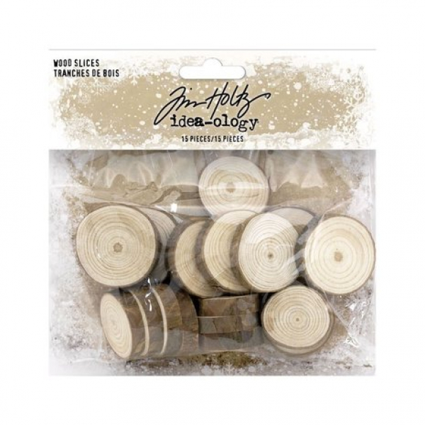 Idea-ology Tim Holtz Christmas Wood Slices (15pcs) (TH94209) ( TH94209)