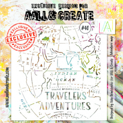 Aall and Create Stencil 6x6 Inch Adventure Map (AALL-PC-040)