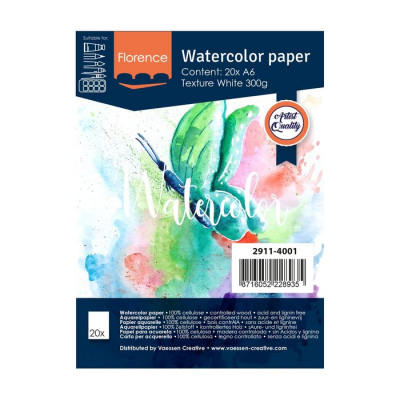 Florence • Aquarelpapier texture A6 300g White 20pcs (2911-4001)