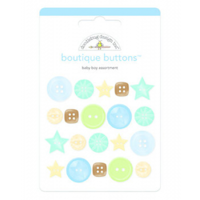 Doodlebug Design Baby Boy Boutique Buttons (20pcs) (3216)