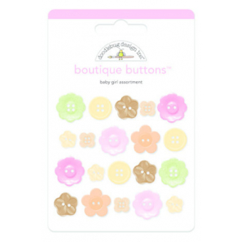 Doodlebug Design Baby Girl Boutique Buttons (20pcs) (3217) (842715032170)