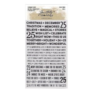 Tim Holtz  Idea-ology Christmas Remnant Rubs Tiny Text (TH94194)