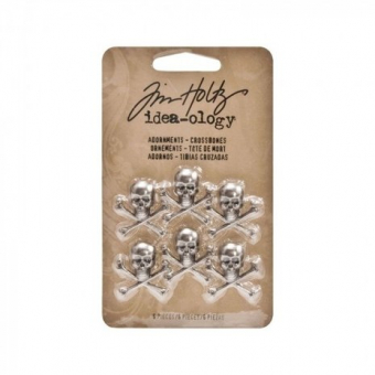 Idea-ology Tim Holtz Adornments Crossbones (6pcs) (TH93089) ( TH93089)